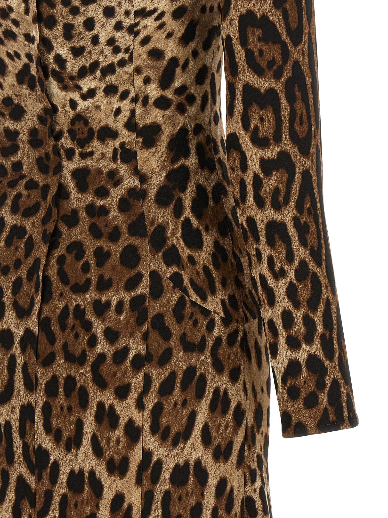 Dolce &amp; Gabbana Brown Viscose Midi Dress
