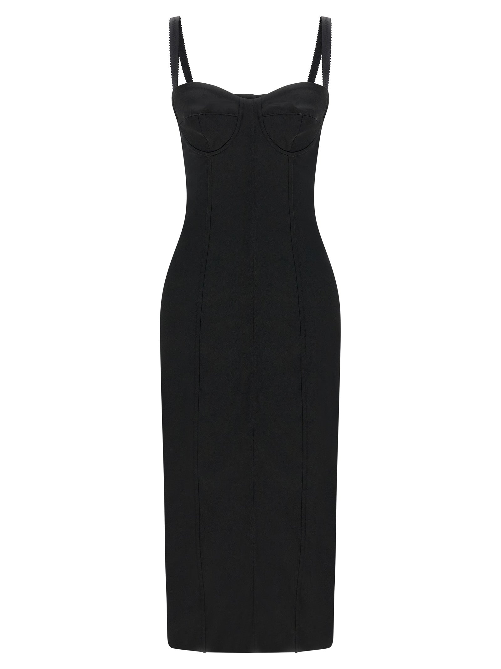Dolce &amp; Gabbana Black Acetate Midi Dress