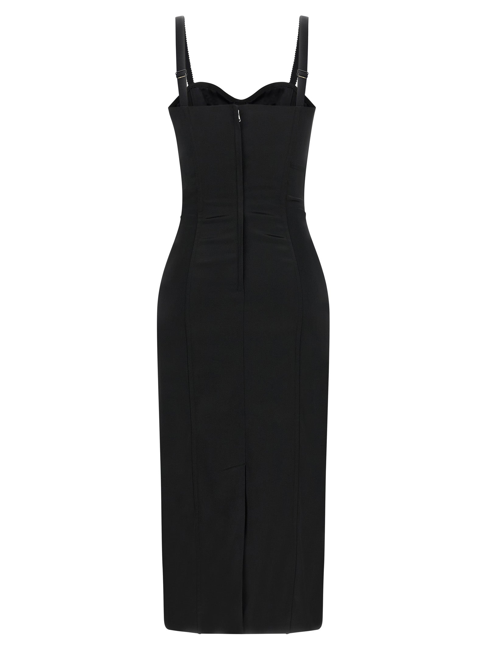 Dolce &amp; Gabbana Black Acetate Midi Dress