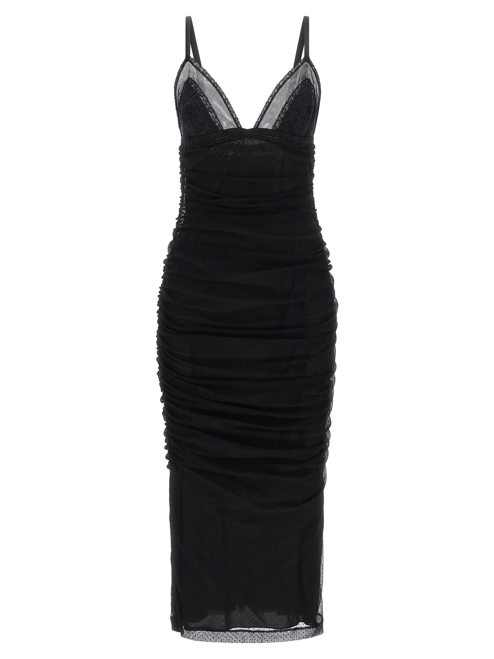 Dolce &amp; Gabbana Black Polyamide Midi Dress