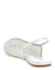 LE SILLA Silver Polyester Ballet Flats