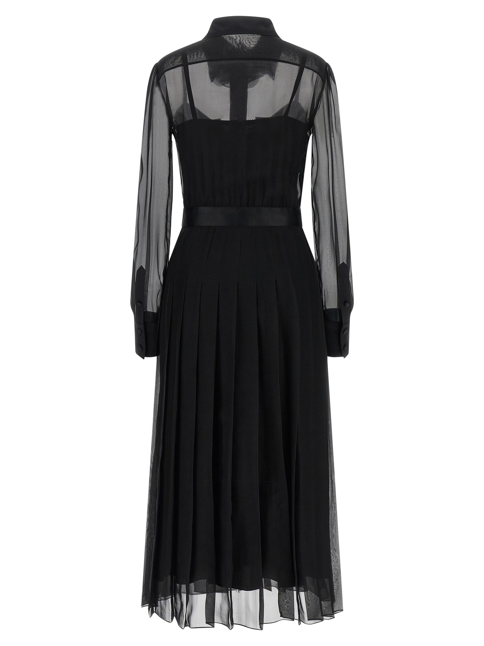 Dolce &amp; Gabbana Black Silk Midi Dress