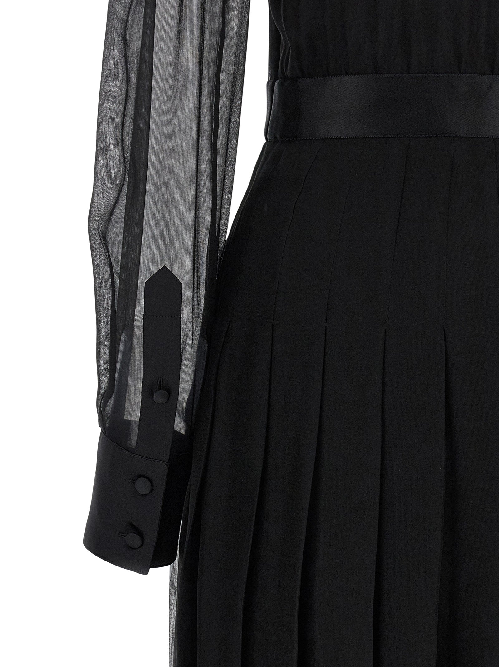 Dolce &amp; Gabbana Black Silk Midi Dress