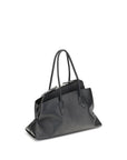 The Attico Black Calf Leather Bos Taurus Shoulder Bag