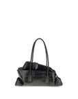 The Attico Black Calf Leather Bos Taurus Shoulder Bag