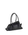 The Attico Black Calf Leather Bos Taurus Shoulder Bag