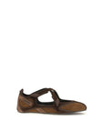 The Attico Brown Calf Leather Bos Taurus Ballet Flats
