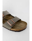 Birkenstock Gray Leather Flat Sandals
