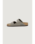 Birkenstock Gray Leather Flat Sandals
