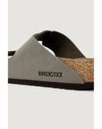 Birkenstock Gray Leather Flat Sandals