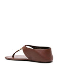 Saint Laurent Brown Lamb Leather Flip-Flop Sandals
