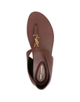 Saint Laurent Brown Lamb Leather Flip-Flop Sandals
