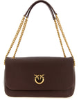 PINKO Brown Lamb Leather Shoulder Bag
