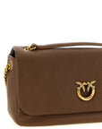 PINKO Brown Lamb Leather Shoulder Bag