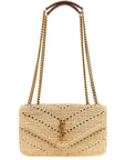 Saint Laurent Beige Raffia Shoulder Bag