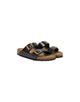 Birkenstock Black Leather Flat Sandals