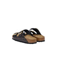 Birkenstock Black Leather Flat Sandals