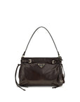 Prada Brown Calf Leather Bos Taurus Handbag