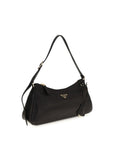 Prada Black Calf Leather Bos Taurus Shoulder Bag