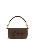 Valentino Garavani Brown Calf Leather Bos Taurus Shoulder Bag