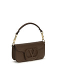 Valentino Garavani Brown Calf Leather Bos Taurus Shoulder Bag
