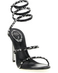 RENE CAOVILLA Bicolor Viscose Stiletto Heel Sandals