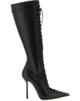 LE SILLA Black Lamb Leather Over The Knee