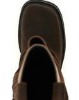 The Attico Brown Calf Leather Bos Taurus Over The Knee