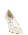 Jimmy Choo White Tencel High Heel Pumps