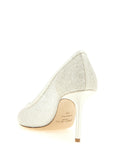 Jimmy Choo White Tencel High Heel Pumps