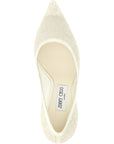 Jimmy Choo White Tencel High Heel Pumps