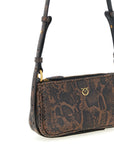 PINKO Brown Calfskin Crossbody Bag