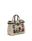 Valentino Garavani Beige Linen Shoulder Bag