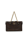 Valentino Garavani Brown Calf Leather Bos Taurus Shoulder Bag