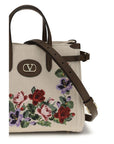 Valentino Garavani Beige Linen Shoulder Bag