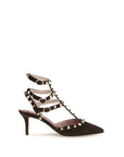 Valentino Garavani Brown Suede Leather High Heel Pumps