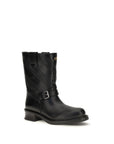 Valentino Garavani Black Calf Leather Bos Taurus Ankle Boots