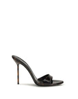 Paris Texas Black Calf Leather Bos Taurus Mules