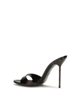 Paris Texas Black Calf Leather Bos Taurus Mules