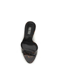 Paris Texas Black Calf Leather Bos Taurus Mules