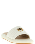 PINKO White Lambskin Slides