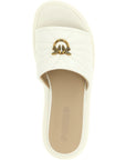 PINKO White Lambskin Slides