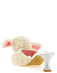 Moschino White Virgin Wool Mules