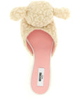 Moschino White Virgin Wool Mules