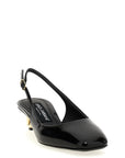 Dolce & Gabbana Black Calfskin Mid Heel Pumps