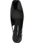 Dolce & Gabbana Black Calfskin Mid Heel Pumps