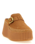 Chloé Beige Calfskin Wedge Sandals