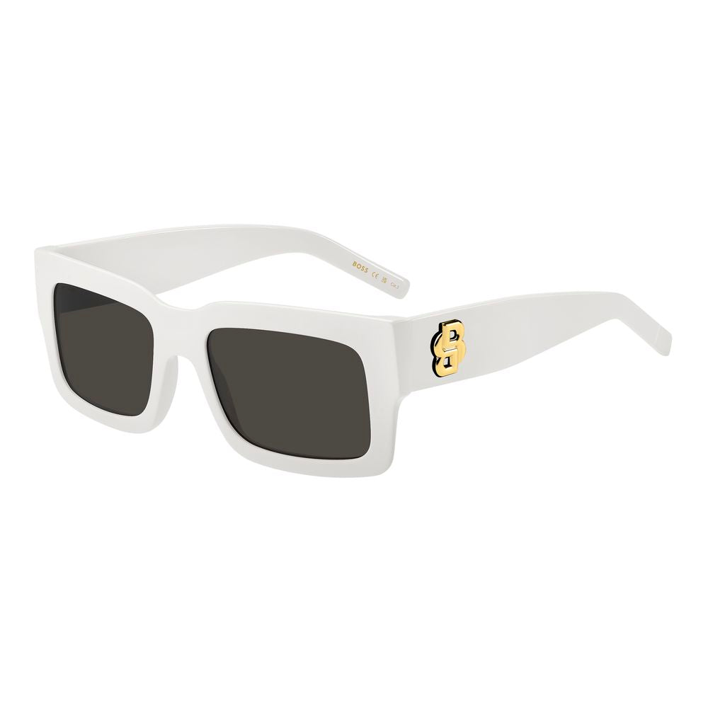 Hugo Boss Occhiali da Sole Bianco con Lenti Grigie e Protezione UV