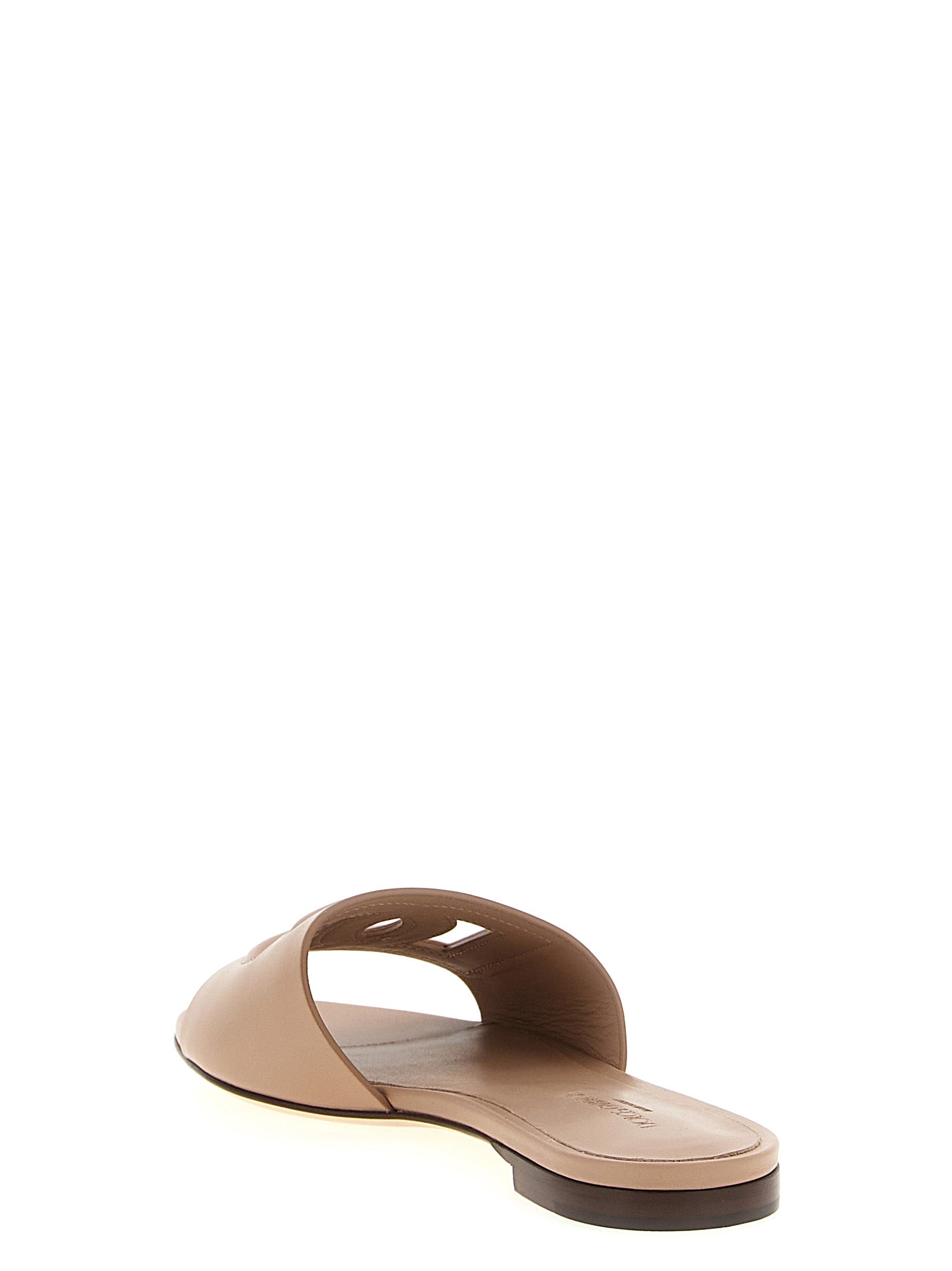 Dolce &amp; Gabbana Beige Calfskin Slides