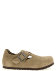 Birkenstock Beige Suede Leather Clogs